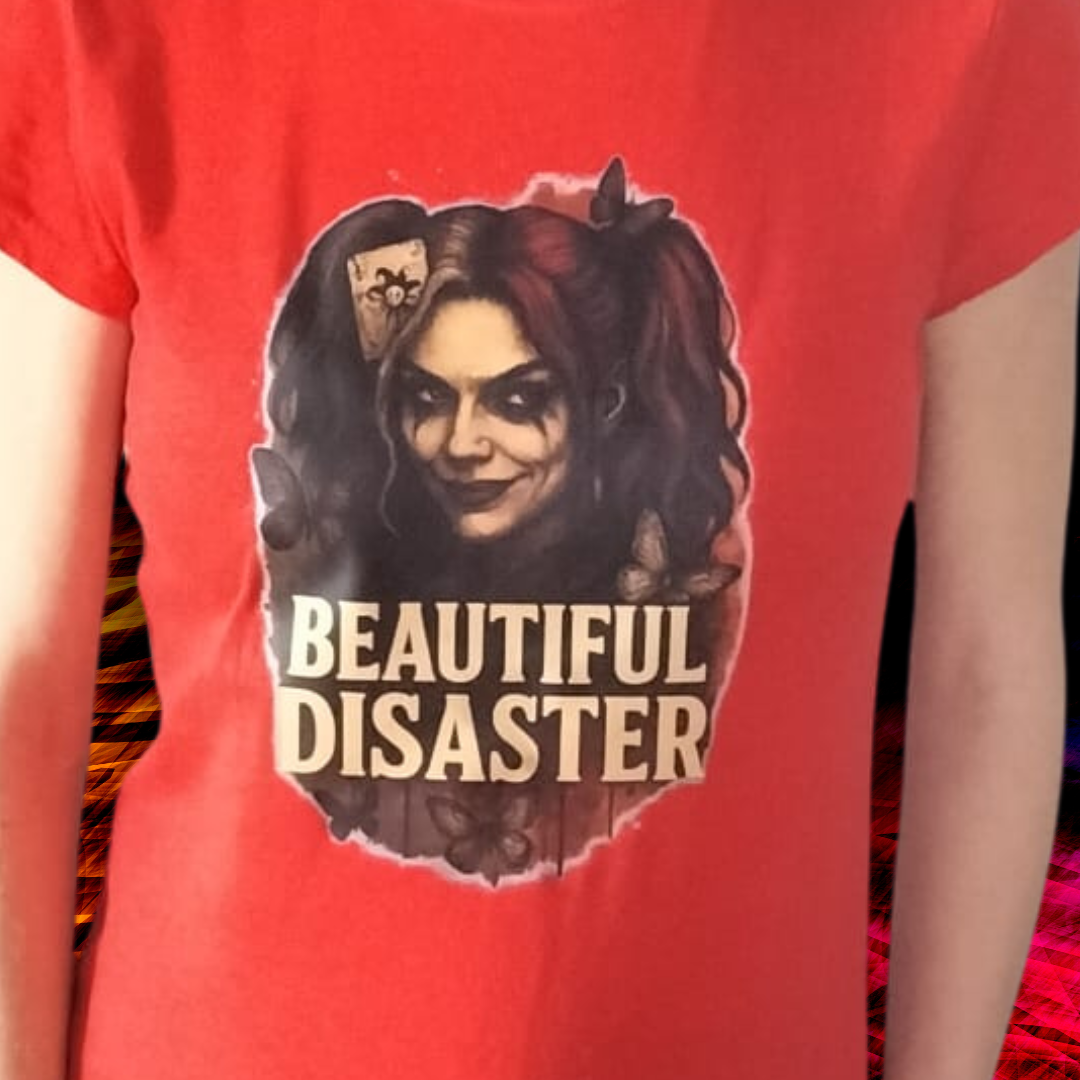 Camiseta ajustada mujer “Beautiful Disaster” – Actitud que Enamora