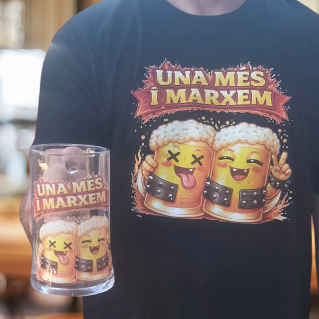 Pack Regal "Prometem marxar" – Samarreta + Gerra de Cervesa