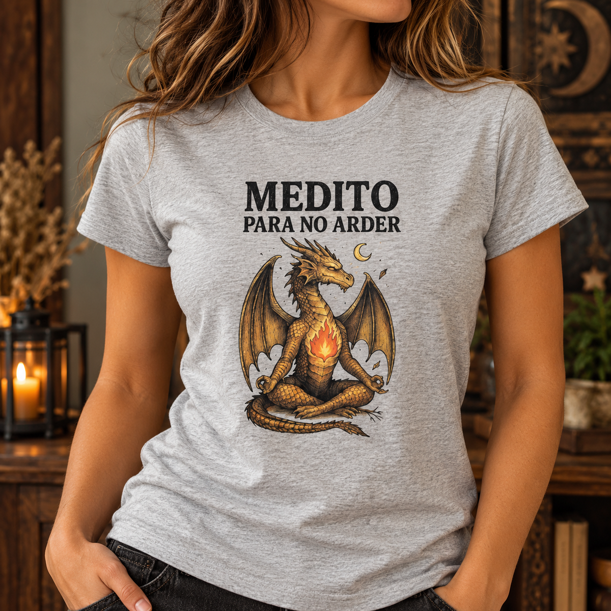 Camiseta Mujer “Medito para No Arder”