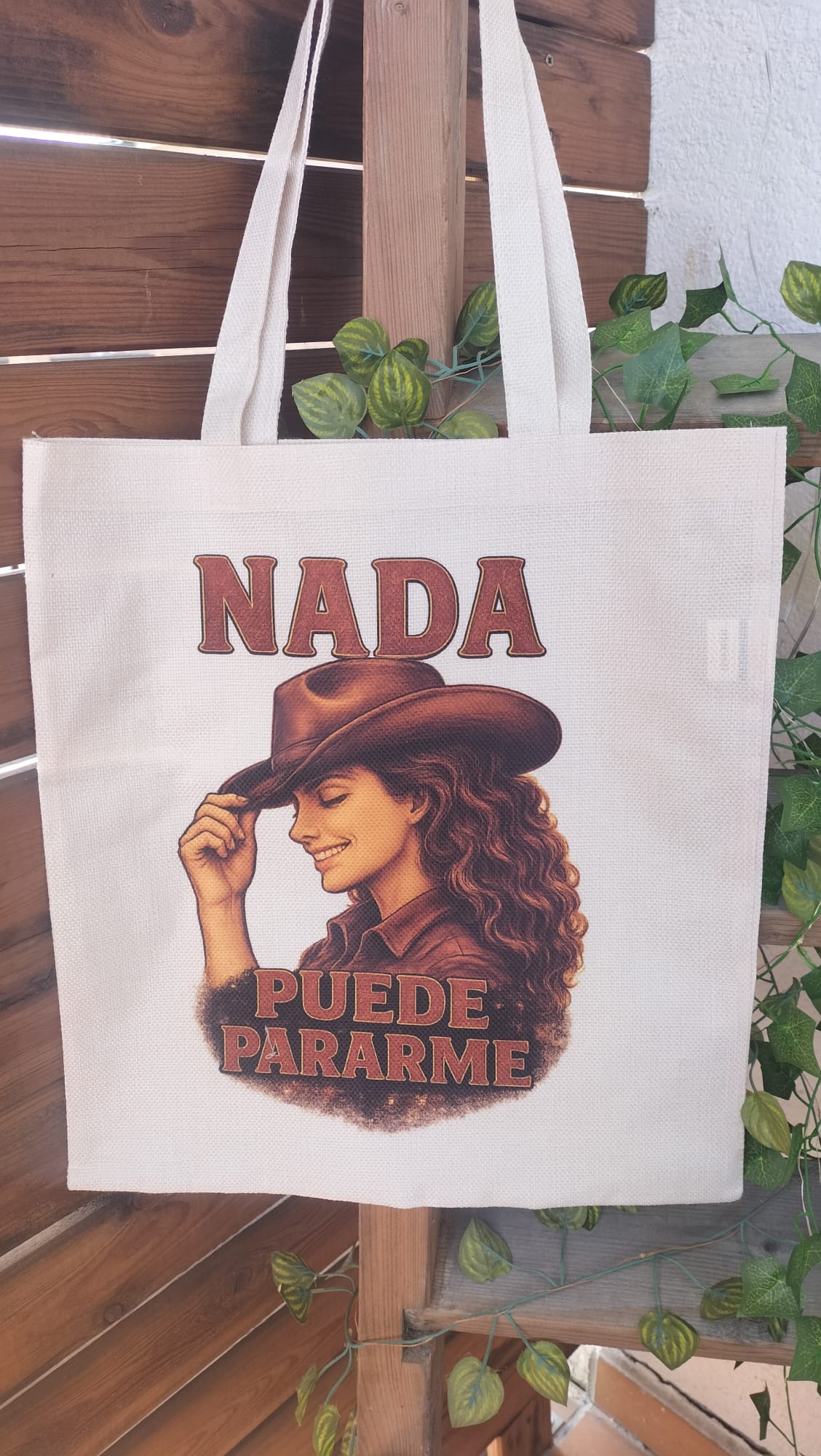 Tote “Nada Puede Pararme” – Bolsa Símil Lino