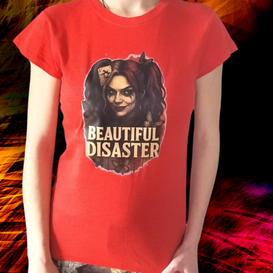 Camiseta ajustada mujer “Beautiful Disaster” – Actitud que Enamora