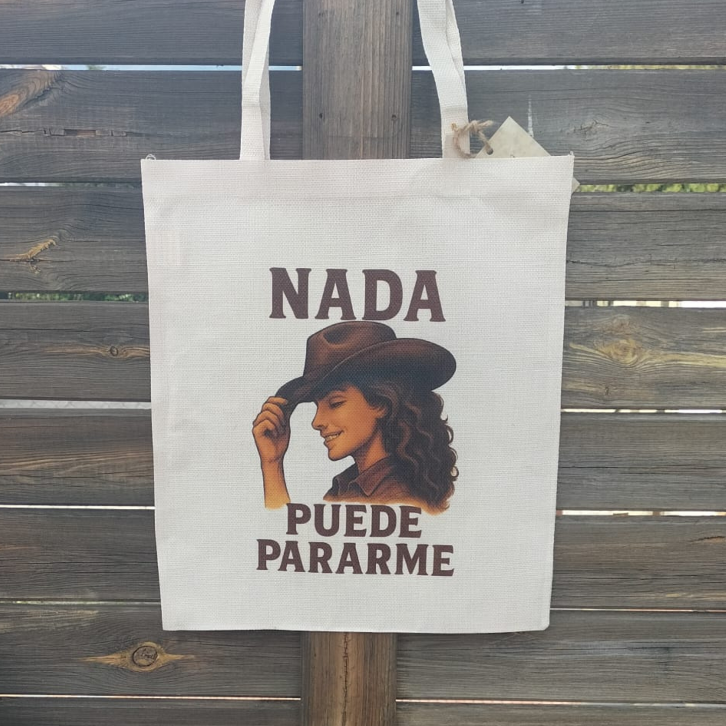 Tote “Nada Puede Pararme” – Bolsa Símil Lino