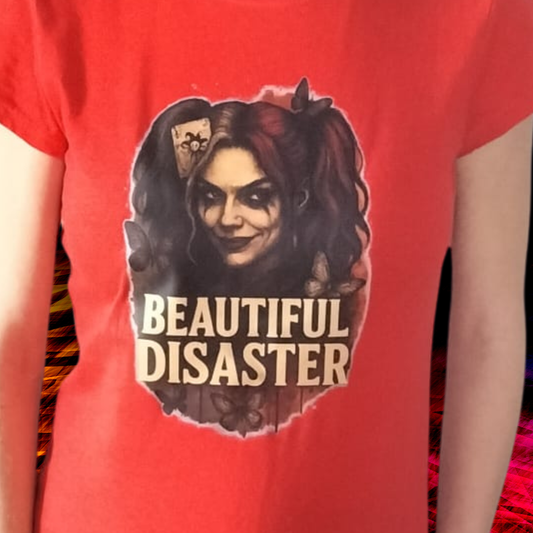 Camiseta ajustada mujer “Beautiful Disaster” – Actitud que Enamora
