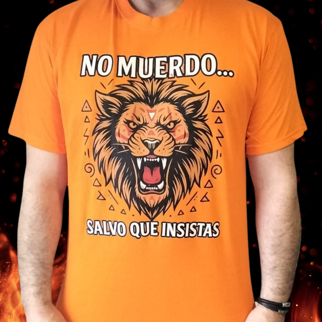 Camiseta unisex “No muerdo… salvo que insistas” – Humor, carácter y advertencia clara