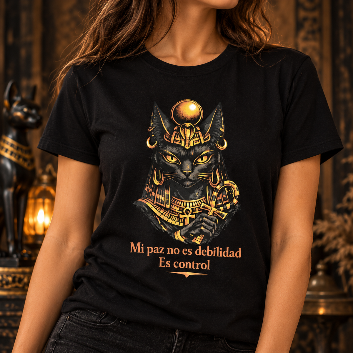 Camiseta mujer Bastet – Mi paz no es debilidad