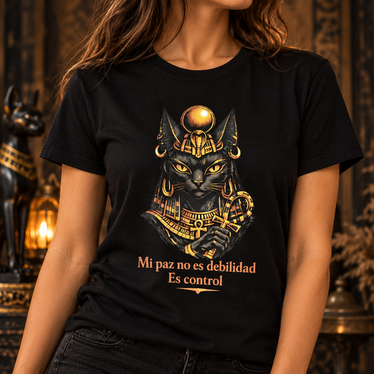Camiseta mujer Bastet – Mi paz no es debilidad
