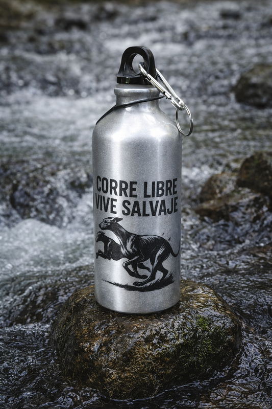 🐾 Bidón de Aluminio 600 ml “Corre Libre, Vive Salvaje” – Espíritu Indomable