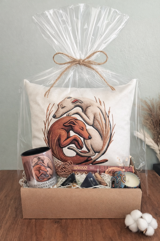 Pack Regalo: Dualidad Salvaje · Donde Todo se Calma (Cojín + Taza + Vela + Infusiones + Incienso)