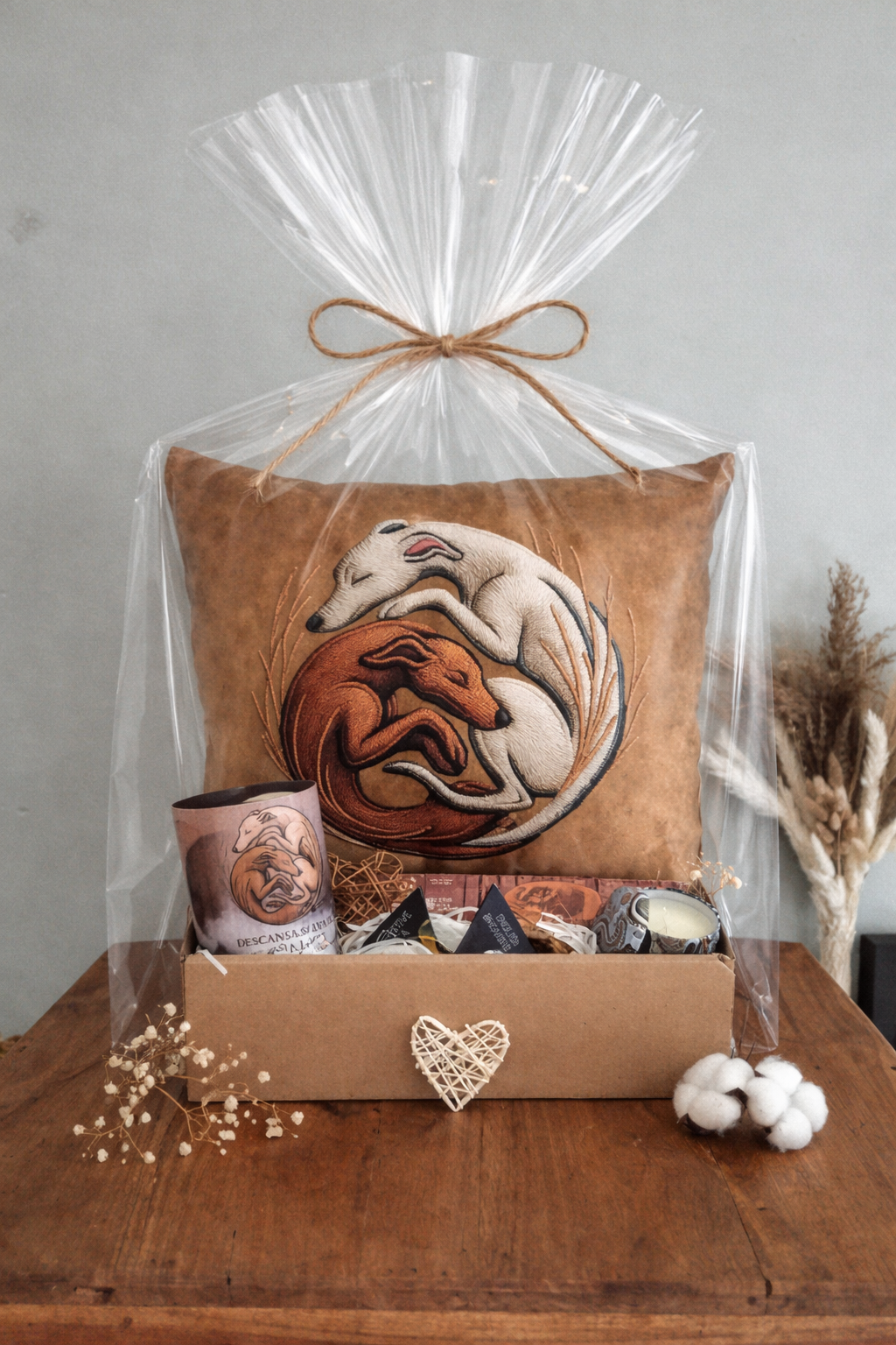 Pack Regalo: Dualidad Salvaje · Donde Todo se Calma (Cojín + Taza + Vela + Infusiones + Incienso)