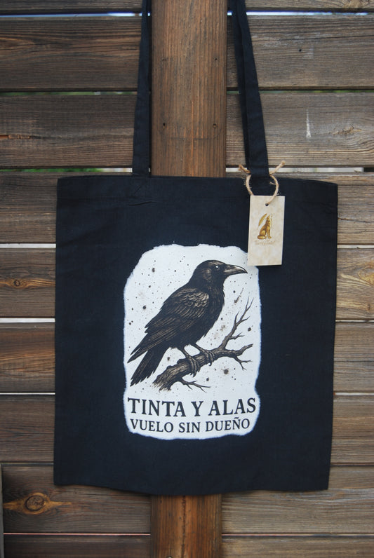 Tinta y Alas – Tote Negro Vuelo Sin Dueño